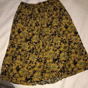 Floral Midi Skirt Button Down Vintage Inspired